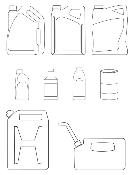 汽车发动机油罐，燃油罐在白色背景矢量插图图片下载