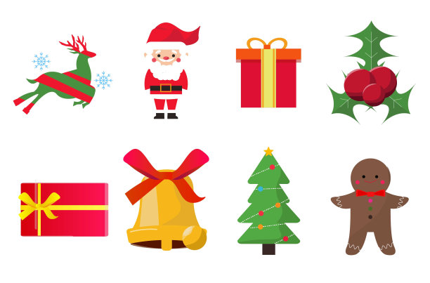 圣诞图标集。矢量图图片下载