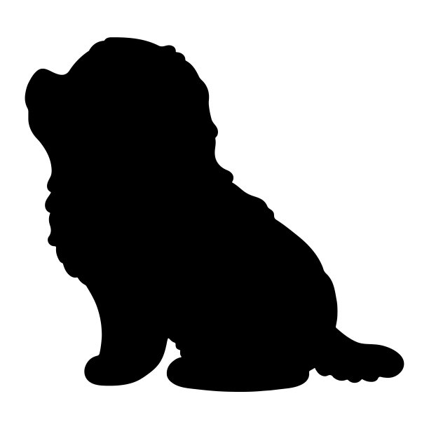 简单而可爱的马耳他剪影坐在侧视图图片下载