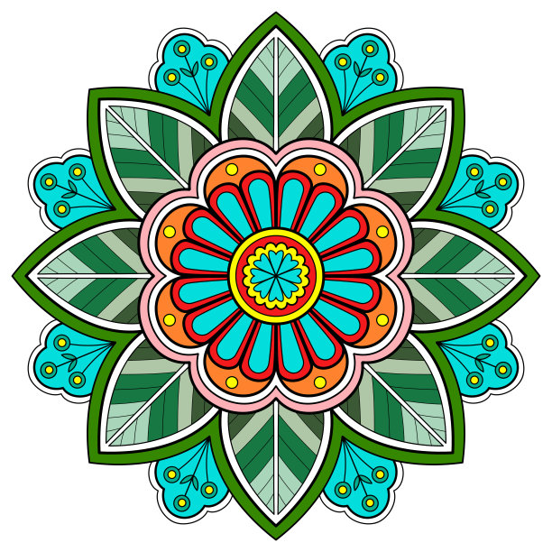 带有花卉图案的曼荼罗图片下载