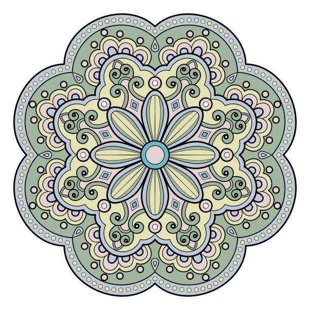 带有花卉图案的曼荼罗图片下载