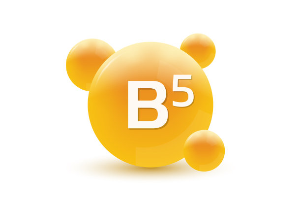 维生素B5 3D图标。圆形滴剂、胶囊或药丸，分子气泡设计。矢量素材图片下载