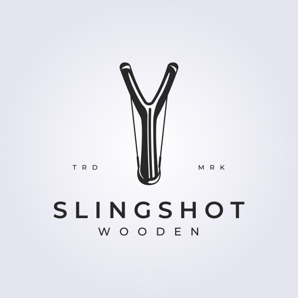 复古风格的弹弓矢量标志插画设计图片下载