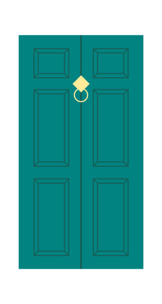 复古门建筑外观。矢量图图片下载