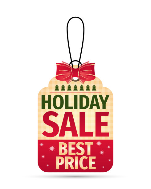 圣诞装饰标签。新年价格标签。冬季销售设计模板。矢量插图。图片下载