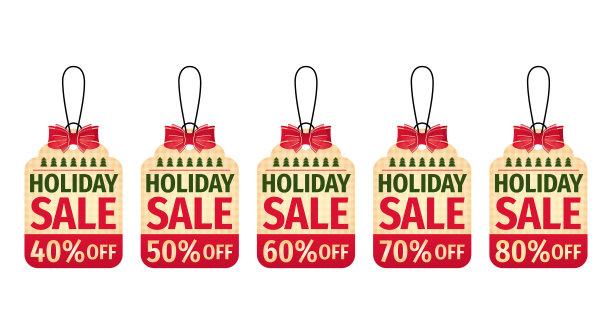 圣诞装饰标签。新年价格标签。冬季销售设计模板。图片下载