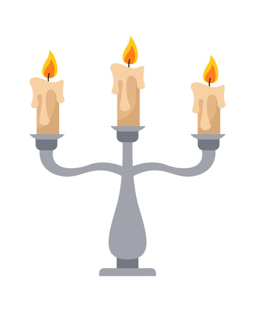 复古烛台图标。矢量图图片下载