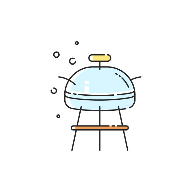 火盆图标。矢量现代烧烤标志。图片下载