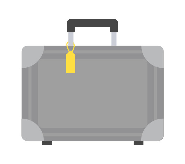 轮式行李箱旅行行李。矢量图图片下载