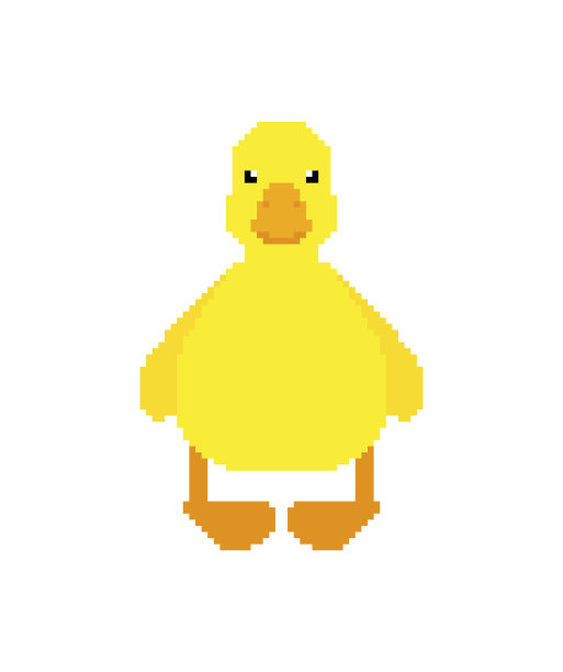 小鸭子像素艺术。小鸭子8位。像素矢量插图图片下载