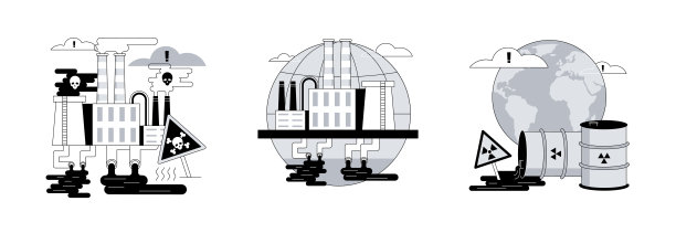 土地污染抽象概念矢量插图。图片下载