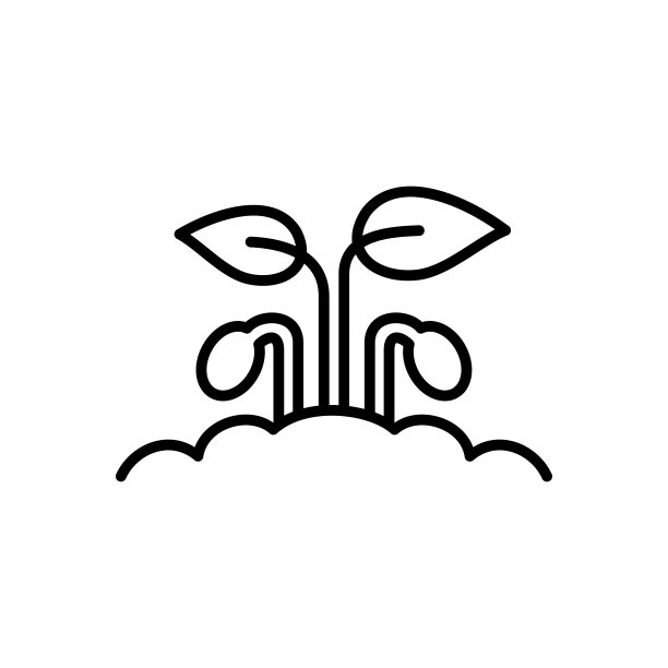 萌芽图标Logo设计矢量模板插图标志和符号像素完美图片下载