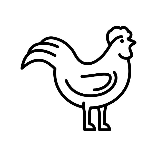 鸡，母鸡图标Logo设计矢量模板插画标志和符号像素完美图片下载