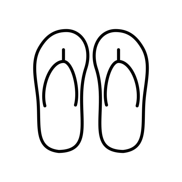 人字拖图标Logo设计矢量模板插图标志和符号像素完美图片下载