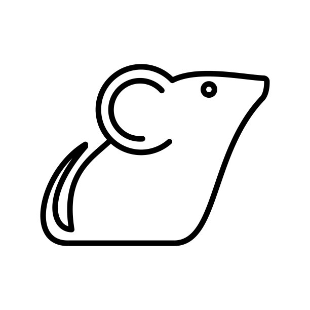 老鼠，鼠标图标Logo设计矢量模板插图标志和符号像素完美图片下载