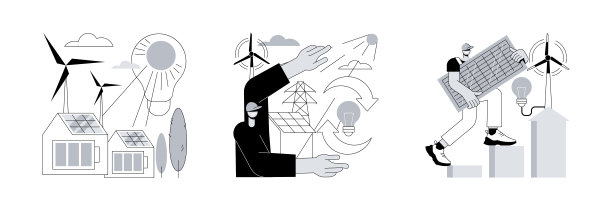 清洁绿色能源抽象概念矢量插图。图片下载