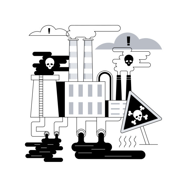 化学污染抽象概念矢量插图。图片下载