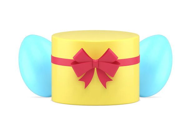 复活节礼物容器包装鸡蛋传统节日庆祝3d图标矢量图片下载