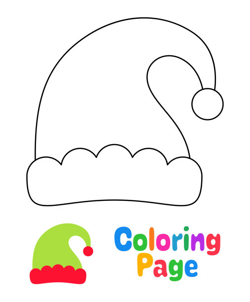 儿童用小精灵帽子涂色页图片下载