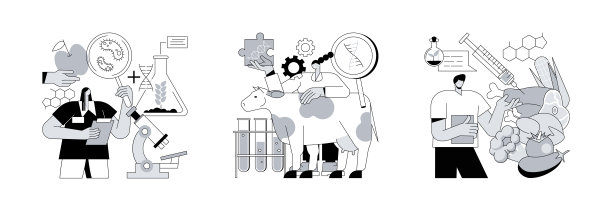 DNA工程工业抽象概念矢量插图。图片下载