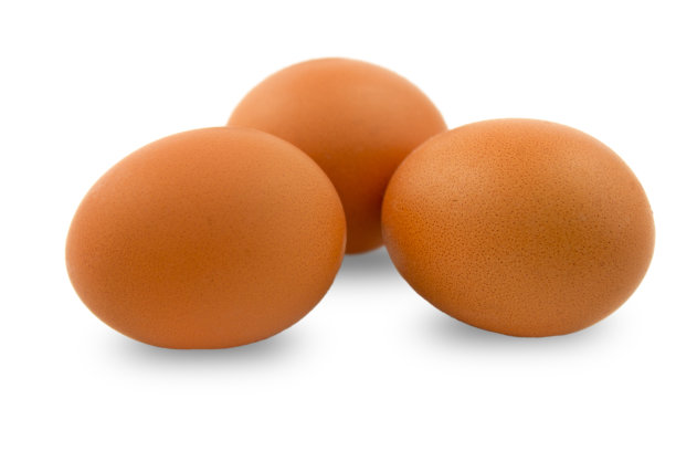 棕色的鸡蛋孤立在白色的背景上图片下载