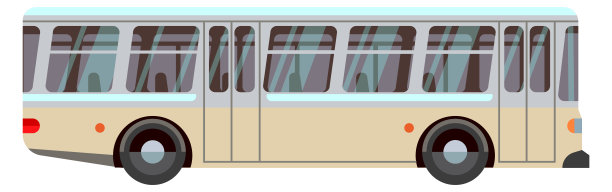 公共汽车图标。公共城市交通侧视图图片下载