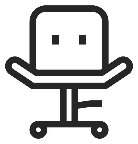 办公椅图标。工作座位线符号图片下载
