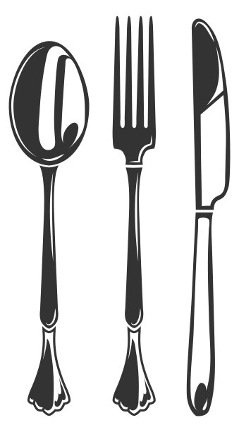 餐具。餐桌工具黑色图标图片下载