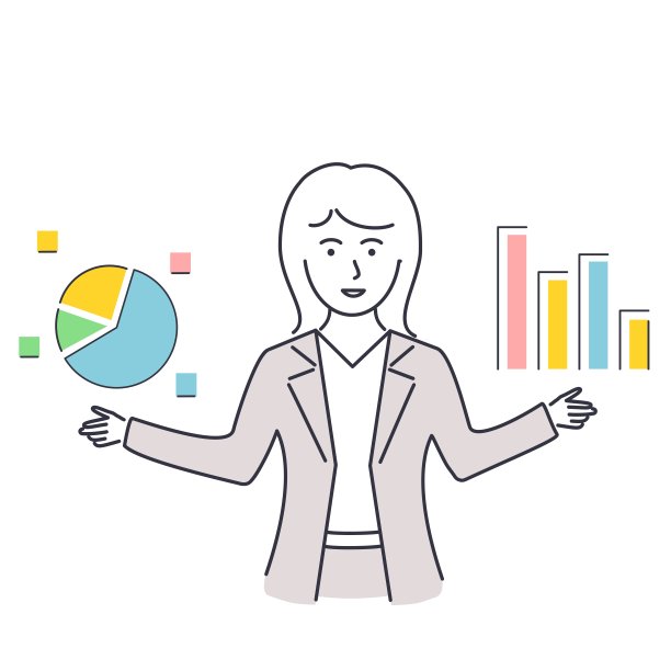 一位女性分析师的矢量插图。图片下载
