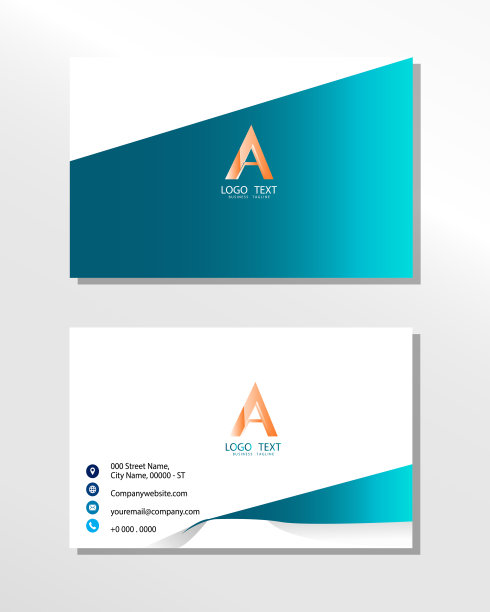 创意和干净的双面名片模板。矢量插图文具设计图片下载