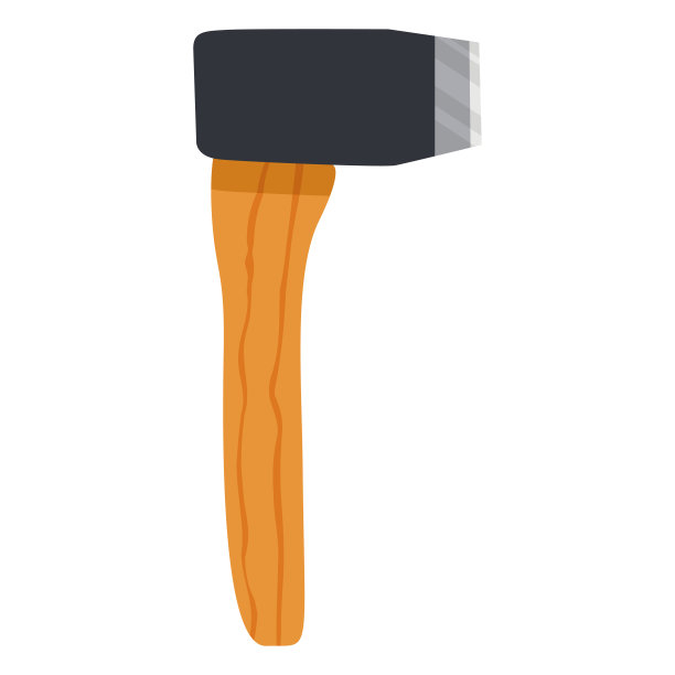 木制柄的手拉金属斧。图片下载