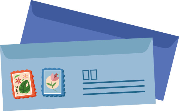 蓝色信封成对图片下载