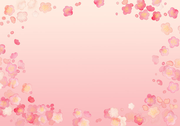 水彩画红杏花框图片下载