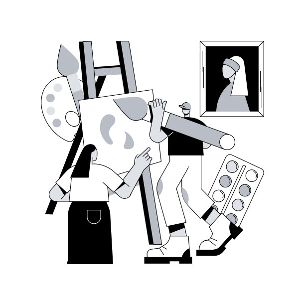 艺术工作室抽象概念矢量插图。图片下载