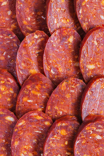 意大利香肠切，全帧背景图片下载