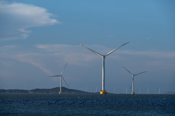 海上风力发电航拍照片图片下载