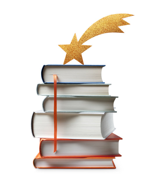 圣诞节的书。叠书与圣诞彗星。图片下载