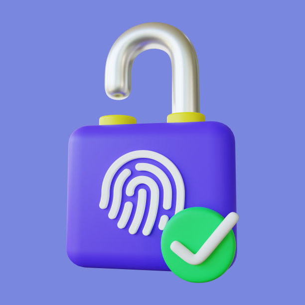 生物指纹认证3D插图图片下载