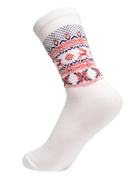 长北欧风格袜子上的人体模型孤立的白色图片下载