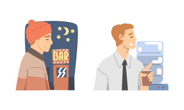 年轻人每天例行公事集商人行走图片下载