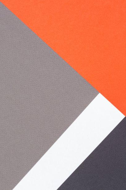 创意抽象几何纸背景橙色，白色，浅灰色，黑色的颜色纸。前视图。本空间图片下载