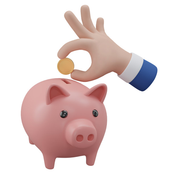 3d渲染存钱硬币储蓄罐图片下载