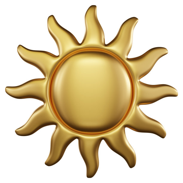 3d渲染太阳金色图片下载