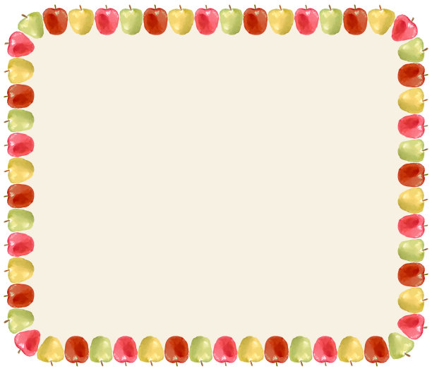 装饰边界从水彩画成熟的苹果图片下载