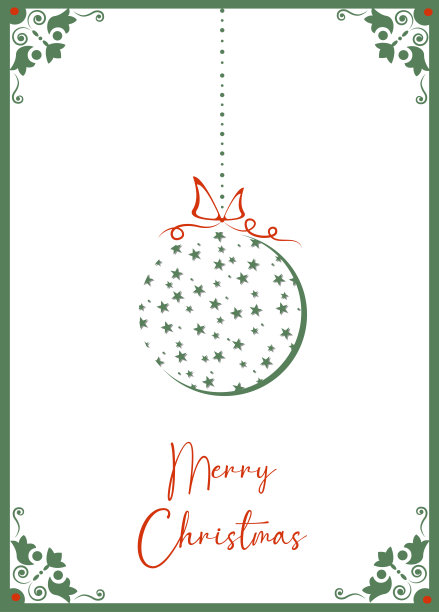 传统的企业节日卡与圣诞球，弓，华丽的花卉框架，背景和复制空间图片下载
