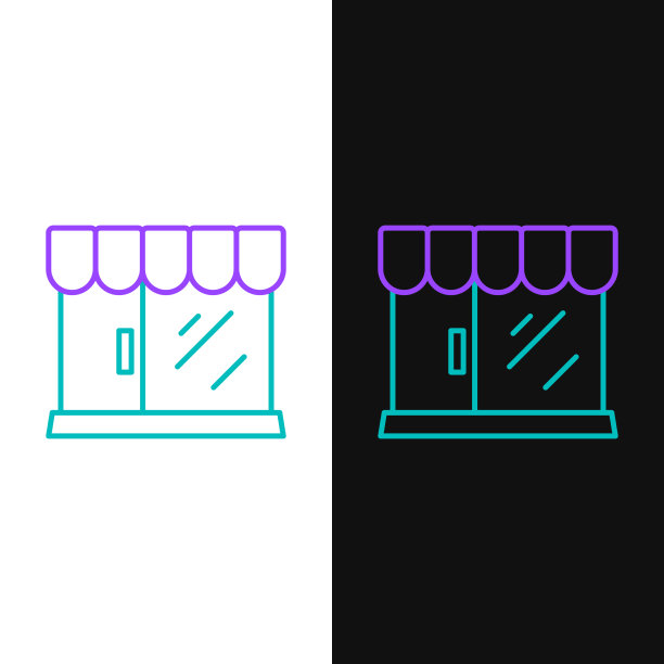 线理发店的建筑图标孤立的白色图片下载