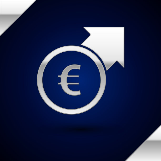 银的金融成长和欧元硬币的象征图片下载