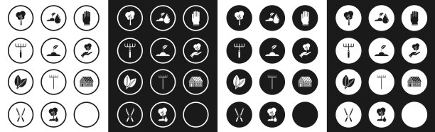 套花园手套芽耙树在手中的图片下载