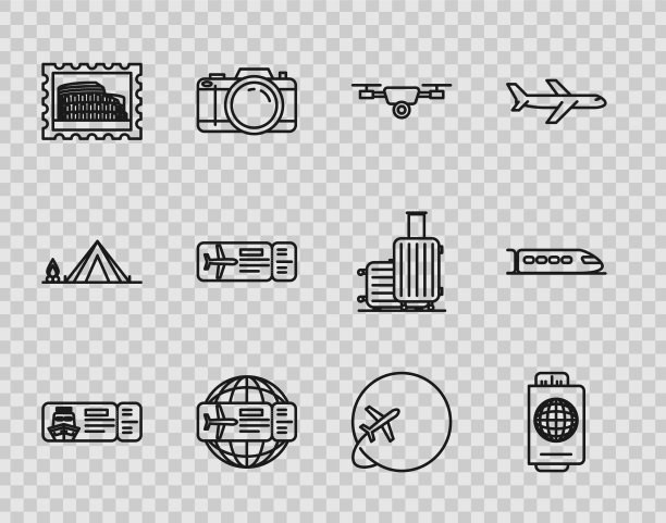 为乘船旅行设置邮轮航线票图片下载