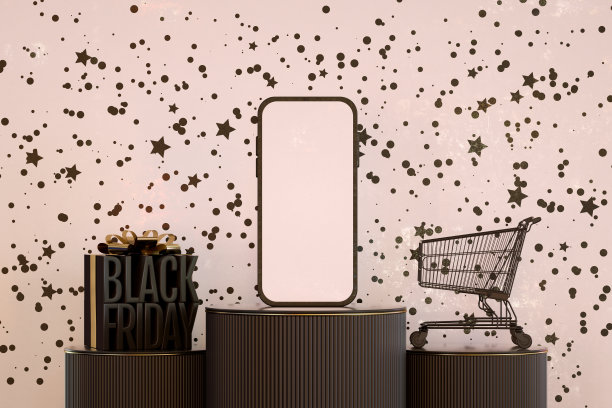 黑屏智能手机在黑色星期五的概念图片下载